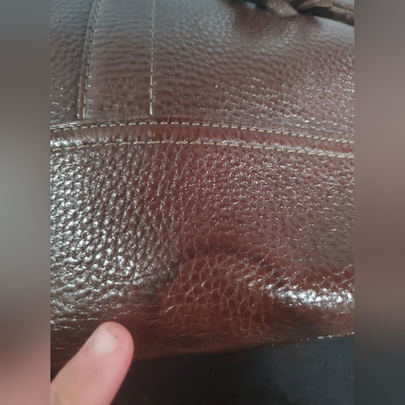 Coach Hamptons Brown Pebbled Leather Tote - Picture 5 of 9